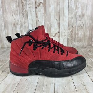 Air Jordan 12 Retro Gym Red Suede Sneakers Black Sole Mens Size 9.5‎